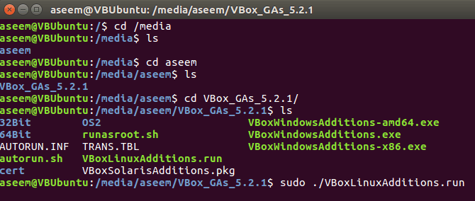 installing virtualbox guest additions ubuntu server
