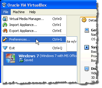 host key virtualbox windows