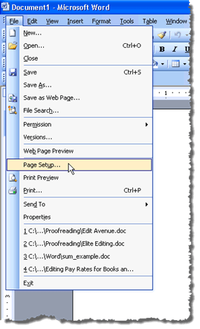 different margins on different pages in word