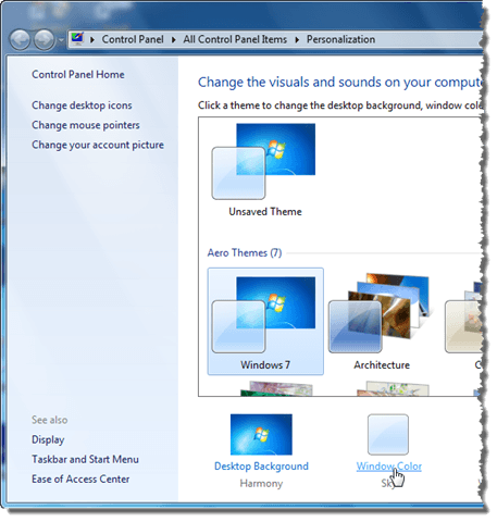 Speed Up Windows 7 and Vista by Turning Off Glass Transparency