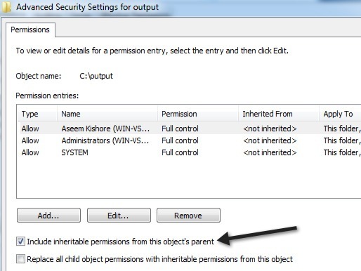 Remove Lock Icon on Folder in Windows 7