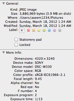 exif viewer for mac os x