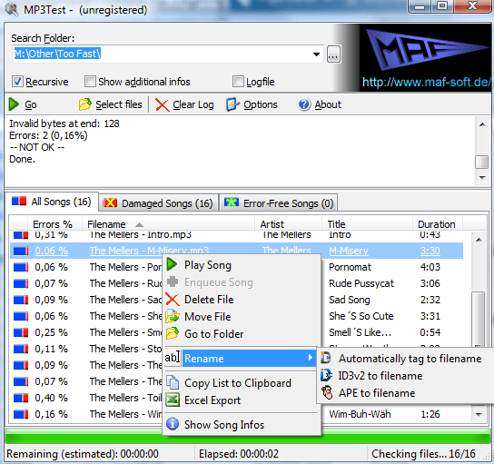 Find and Fix Damaged MP3 Files