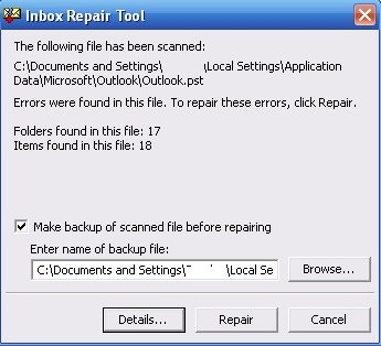 Inbox Repair Tool Outlook 2013